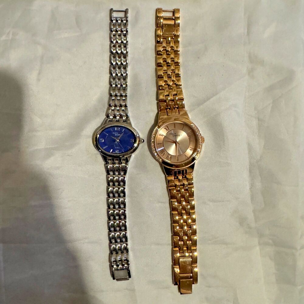 2x Steel By Design Women's Watches in Black, Silver, and Gold. New Battery